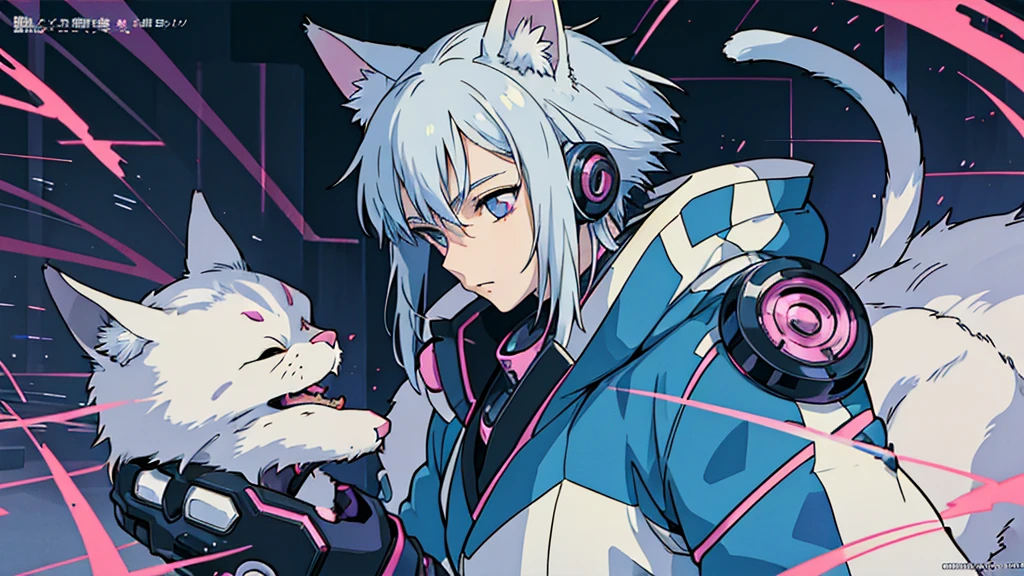 cat world male Anime Style Highest quality Japanese cyber punk Delicate quality Beautiful illustrations High quality down to the last detail