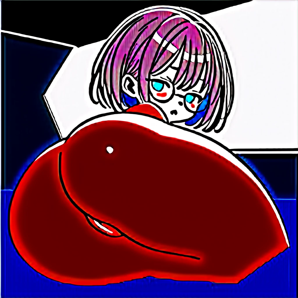 masterpiece), (best quality), ((ultra-detailed)), (high resolution), (an extremely delicate and beautiful, super fine illustration), official art, BREAK 1girl, (:1.5), (tiny girl:1.7), (5yo)at chest, Plump, (Thick thighs:1.8), (big ass:1.8), erect nipples, Huge areola, large nipples, long nipples, erect nipples, oily skin, BREAK droopy eyes, emerald blue eyes, [[open mouth]], (bad mood:1.3), (clear face:1.3), (half closed eyes:1.4), BREAK bob cut, tired hair, messy hair, No hair ornament, Black hair color, girl wearing black round glasses, BREAK (white bodystocking:1.4), , BREAK (nippleless clothes:1.4), (open crotch:1.4), BREAK (looking ahead:1.4), Sweat, steam, humid, vagina, (buttock hair:1.6), NSFW, spread pussy, urethra, buttock grab, fingaring, BREAK (leaning forward on the bed), bed room, BREAK (dynamic angle:1.3), (ass focus:1.7), (from behind:1.4),