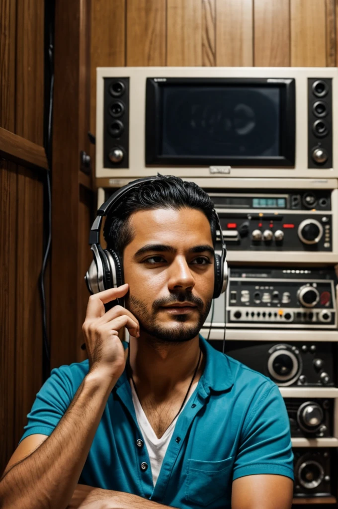 Rey en cabina de radio