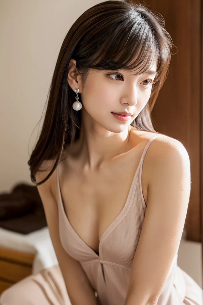 Woman giving massage to customer, work clothes,((full body)),((photo)),((best qualtiy, 8K, tmasterpiece:1.3)), Focus:1.2, perfect figure beautiful girl:1.4,1girl,cowboy shot,look at viewer,incredibly absurd, beautiful and cute girl with a photorealistic face, showcasing top-quality craftsmanship, Japanese woman working at a massage parlor, 20 years old, straight black hair down to the jaw line, silky and straight hair, fair and clear skin, small face, straight nose, large round brown eyes, long eyelashes, plump cherry-colored lips, well-defined eyebrows, clean-cut face, long neck, beautiful décolleté line, , delicate, slender, beautiful C-cup breasts, silver necklace, small earrings, pretty older woman, beautiful, neat, soothing, devilish type, calm demeanor, soft-spoken, curious, likes alcohol, likes to try new things, mature, June