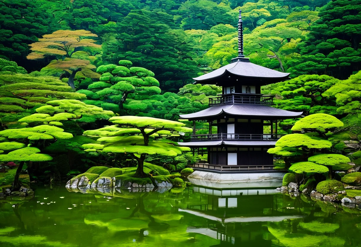 Ruins of a pagoda in a Japanese garden with a lake々Beautiful view, Japanese Templess, Japanese Nature, Kyoto japan setting, Japanese Temples, Kyoto, Ancient Japanese architecture, Kyoto inspired, Japanese Landscape, Japan Travel and Tourism, Zen temple background, lush Japanese Landscape, Japan Tourism, Awesome Wallpapers, Japan Deeper Journey Exploration, Beautiful Wallpapers, Japanese architecture, Japanese House, Ancient Japan