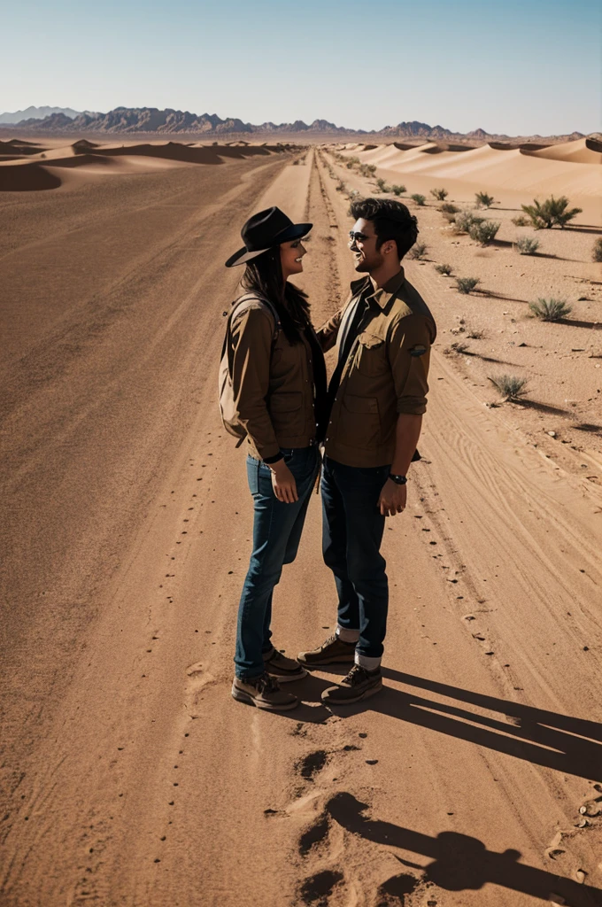 2 people in 2d meeting each other in a desert