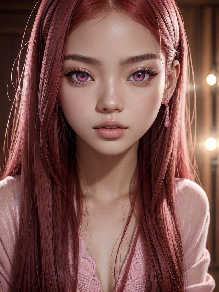 glowing skin, lips, sacimaer detailed skin, Beautiful face and detailed pink eyes, Spotlight, professional lighting, 1 girl, Alone, long hair, wearing a cute outfit, natural pose, lips, indoor, realistic, I want the whole image be created, face and body of blackpink's Jennie kim with red hair and in four places with different poses doing random things glowing skin, lips, sacimaer detailed skin, Beautiful face and detailed pink eyes, Spotlight, professional lighting, 1 girl, Alone, long hair, wearing a cute outfit, natural pose, lips, indoor, realistic, I want the whole image be created, face and body of blackpink's Jennie kim with red hair and in four places with different poses doing random things cosplaying jujutsu kaisen