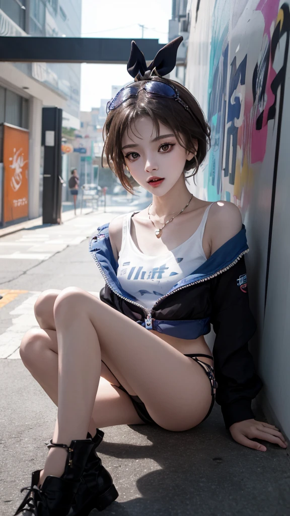(whole body:1.2), (Young Girls),(((Love Hotels)))、Contempt、
、Red and black hoodie、White Hoodie、Black platform boots、(Foot Focus)、
Black Hair、Black Hairロング、Black eyes、masterpiece, best quality, Ultra-high resolution, Fluorescent Color,, 1 girl, looking at the audience, Pretty Face, beautiful eyes, (Off-shoulder: 1.2), Raise your head, shiny hair, shiny skin, Glow Cutting, Red Cliff, Finger proportion coordination, best quality, 1 sister, solo, blouse, Denim shorts, necklace, (Graffiti:1.5), paint splatter, Put your arms behind your back, against the wall, looking at the audience, armband, thigh strap, paint the body, head tilt, having fun, hair color, aqua eyes, earphone,graffiti wall,1 ,masterpiece,best quality,Official Art,Extremely detailed CG unity 8k wallpaper, 1 girl, Cute girl, Yuri, Hair accessories, shorts, Crop Top, Pantyhose, Ribbon_Necklace, Leg strap,masterpiece、Highest image quality、best quality、 ((panic))、Glossy hair quality、Small face、sit、Super detailed, beautiful and bright eyes、Ultra-detailed, clear and beautiful face、(Cute illustrations:1.2), High resolution, Extremely detailed, best quality, Awkward、(gap in shorts)、(Cute lingerie),Cross your legs