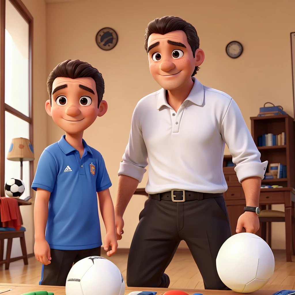papa y su hijo jugando al futbol