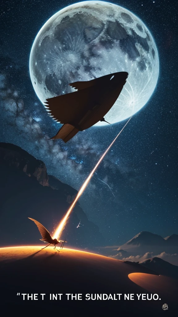 Create an illustration of a mosquito flying near a person's ear on a summer night. The background should show a night sky with stars and a crescent moon. Add the text "If there were no mosquitoes？" in bold, white font.