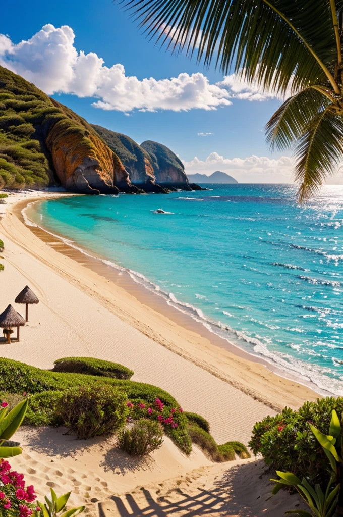 An exotic beach , warm color
