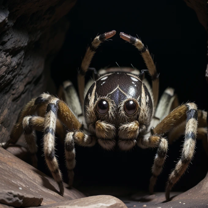 Big spider in a cave
