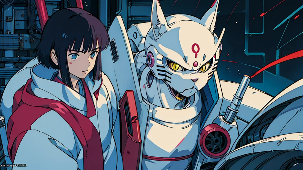 Cat Man Anime Style Highest quality Japanese cyber punk Delicate quality Beautiful illustrations High quality down to the last detail