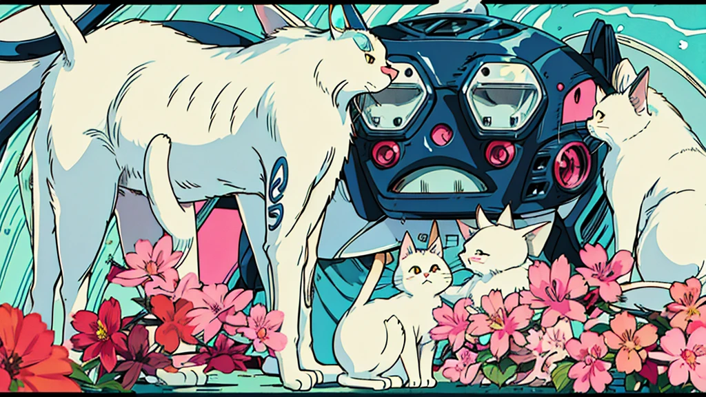 Cat Man　Anime Style　Highest quality　Japanese　cyber punk　Delicate quality　Beautiful illustrations　High quality down to the last detail
