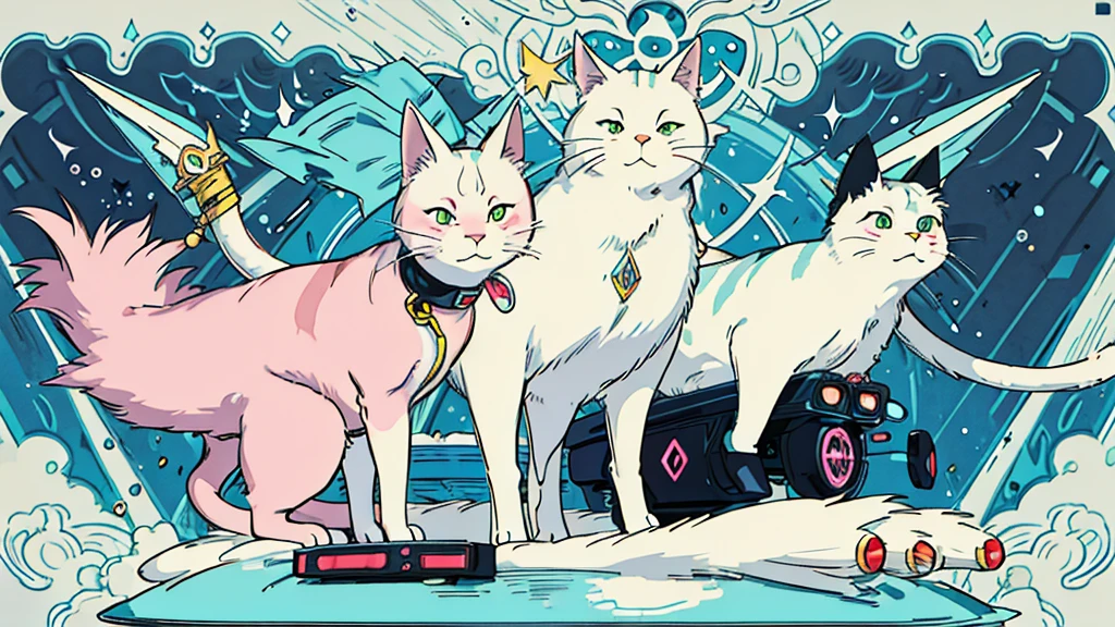 Cat Man　Anime Style　Highest quality　Japanese　cyber punk　Delicate quality　Beautiful illustrations　High quality down to the last detail　Highest quality　vivid