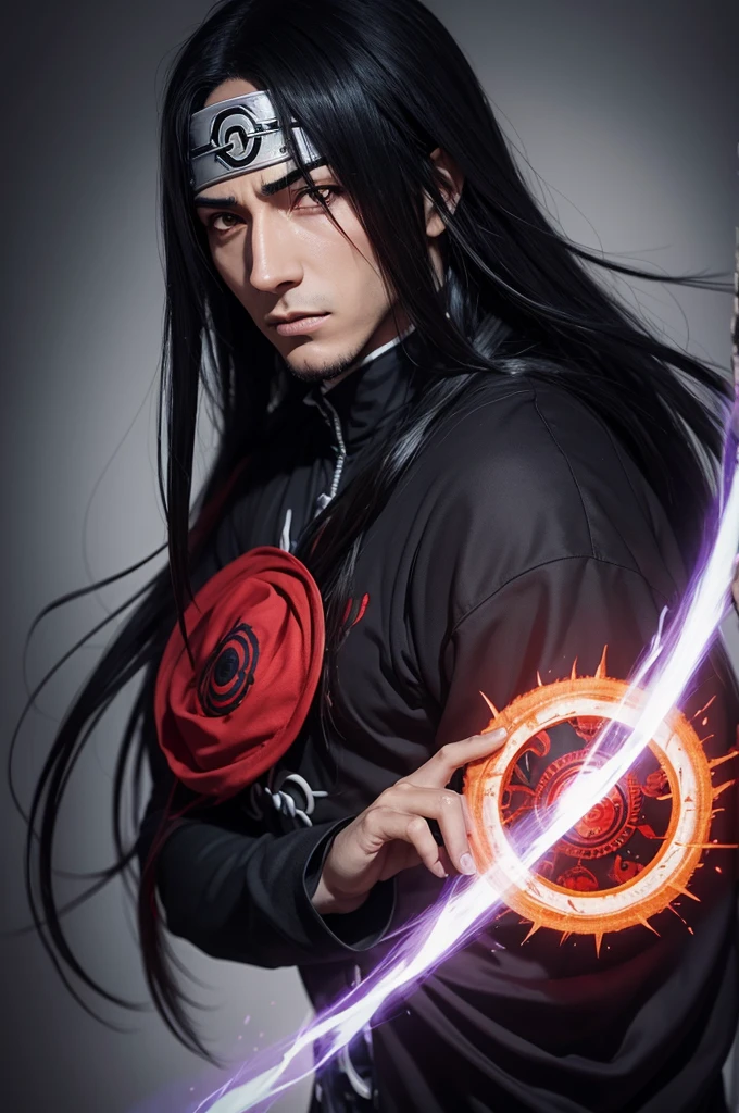 Fazer uma imagem do Itachi uchiha com o mangkyo Sharingan com susano