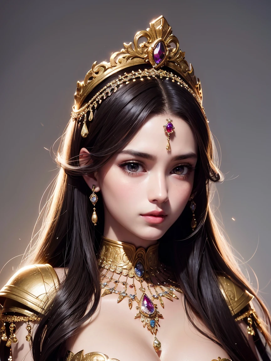 (Masterpiece, Best Quality), Illustration, Ultra-detailed, finely detail, Hight resolution, 8K Wallpaper, Perfect dynamic composition, cinematic lighting, portrait, looking at viewer, Beautiful detailed eyes, Sexy face, Perfect beautiful hands, Raw real photos, beautiful realistic face, beautiful face, perfect face, highly detailed beautiful face and eyes, attractive face, detailed face, delicate facial features, detailed skin, shiny skin, perfect anatomy, highly detailed background, elaborately designed clothes, fine cloth texture, BREAK, stunning 15-year-old princess in gorgeous and luxurious dress and jewelry, perfect make-up, eyeshadow, lash extensions, lips, deeply in love, loving look, best smile, full of elegance