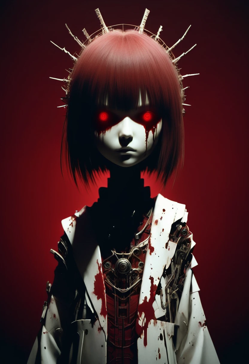 Ashley Wood Style, Dark red background, Chemiluminescence, 穿着鲜艳霓虹灯of女孩, of, 粉色of, (Minimalism: 1), Ray Tracing Details...Stephen Gammell 风格 - Stephen Gammell 风格of Iaya