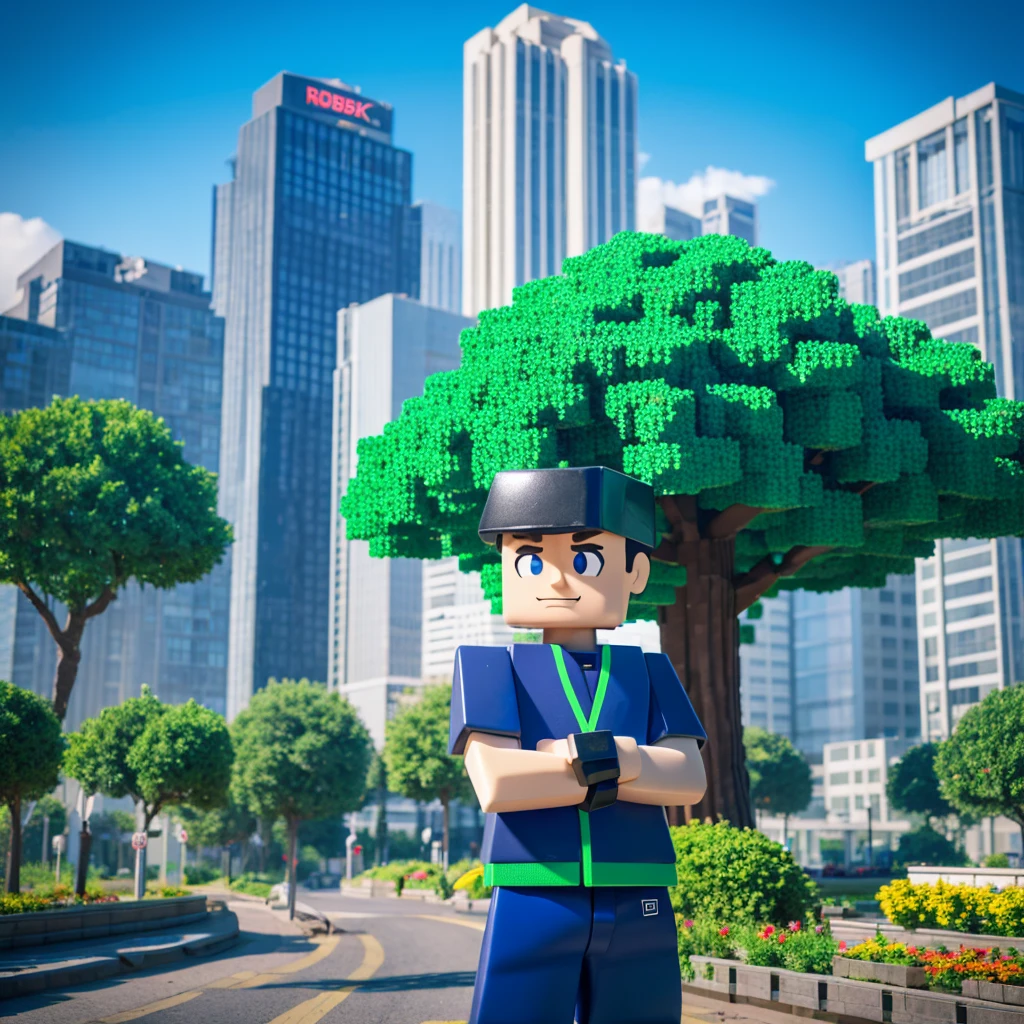 roblox boy is in nature and the city of the future (8k image quality) realistic