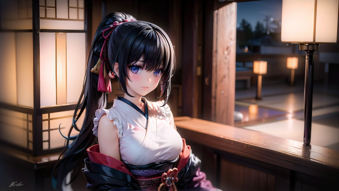 No sleeve, ponytail, Japanese Girls, 8k, Legal Photography, Highest quality, masterpiece, Realistic, Photorealistic ultra-detailed, One Girl, cute, The best smile, Beautiful Eyes, Long Hair, Perfect Face,、con、