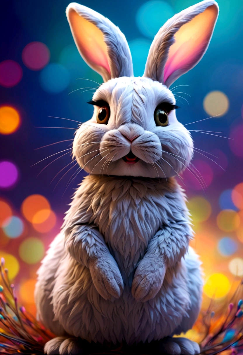 Hallucination, daydream , nightmare , Insane Dream , bokeh , (furry:0.9) , female rabbit , Please pull it out with my messy body.