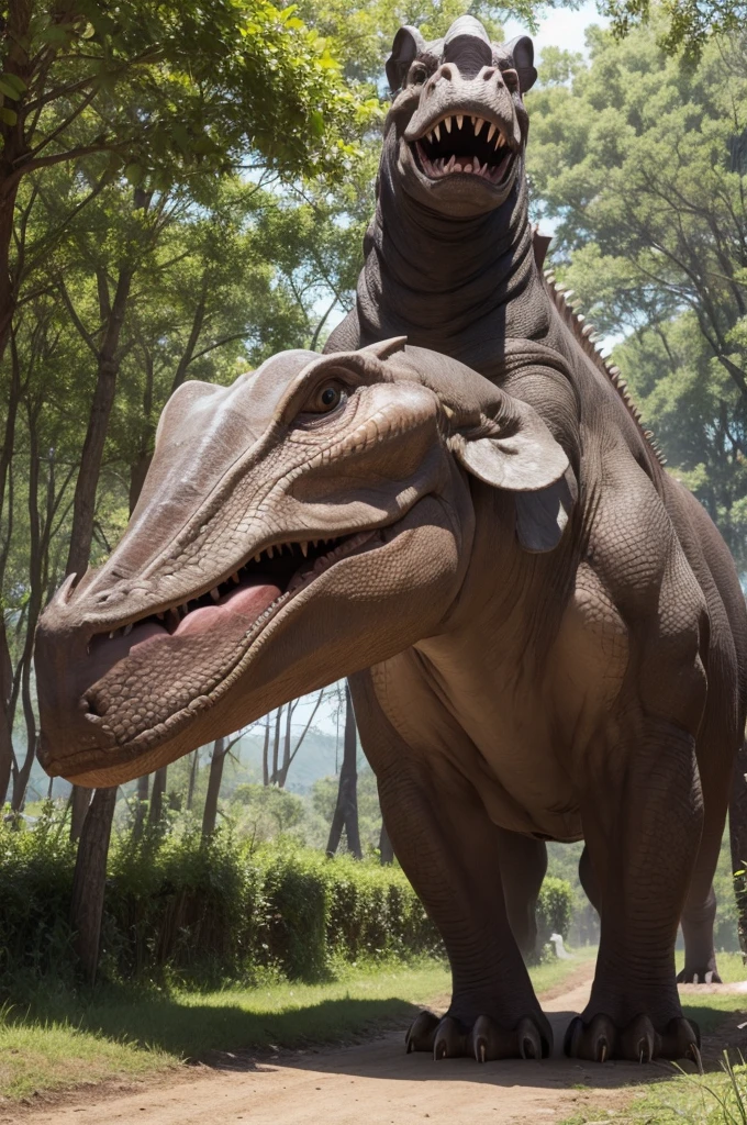 Dinossauro com cara de gente 

