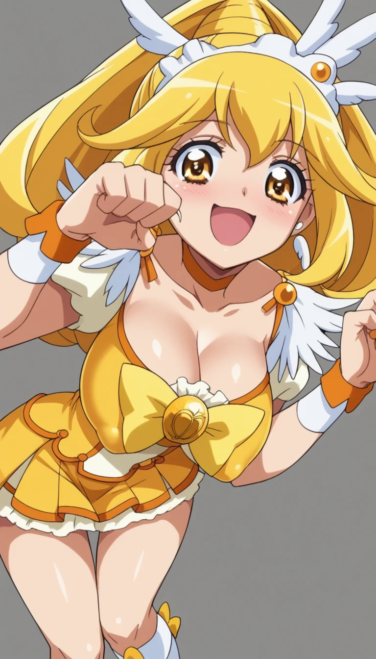 score_9, score_8_up, score_7_up, indoor,
BREAK
source_anime,
BREAK
1girl, curepeace, yellow hair, elect big nipple, large breasts, happy, spoken heart,
tall, leggy, heavy breathing, wide hips,
bent over, paw pose, knee up,
looking_at_viewer,