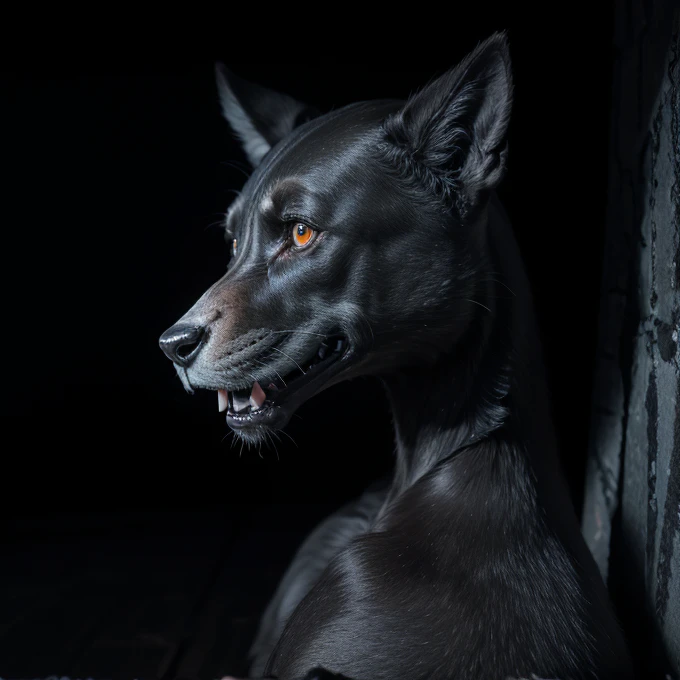 Animatronic in a dark room