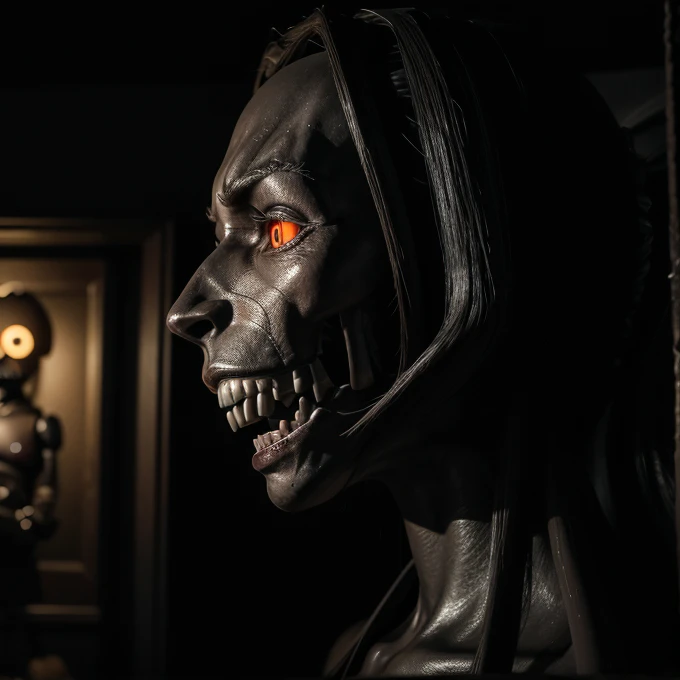 Animatronic in a dark room