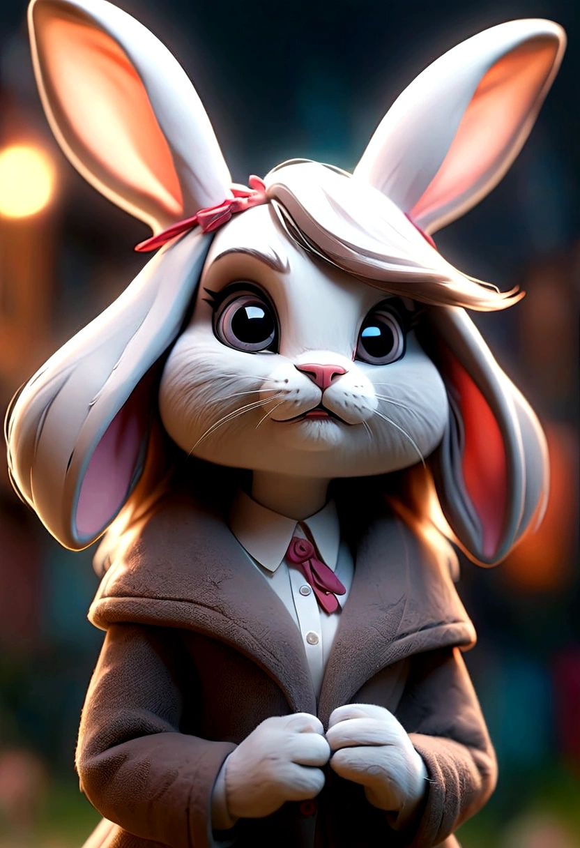 Hallucination, daydream , nightmare , Insane Dream , bokeh , (furry:0.9) , female rabbit , Please pull it out with my messy body.