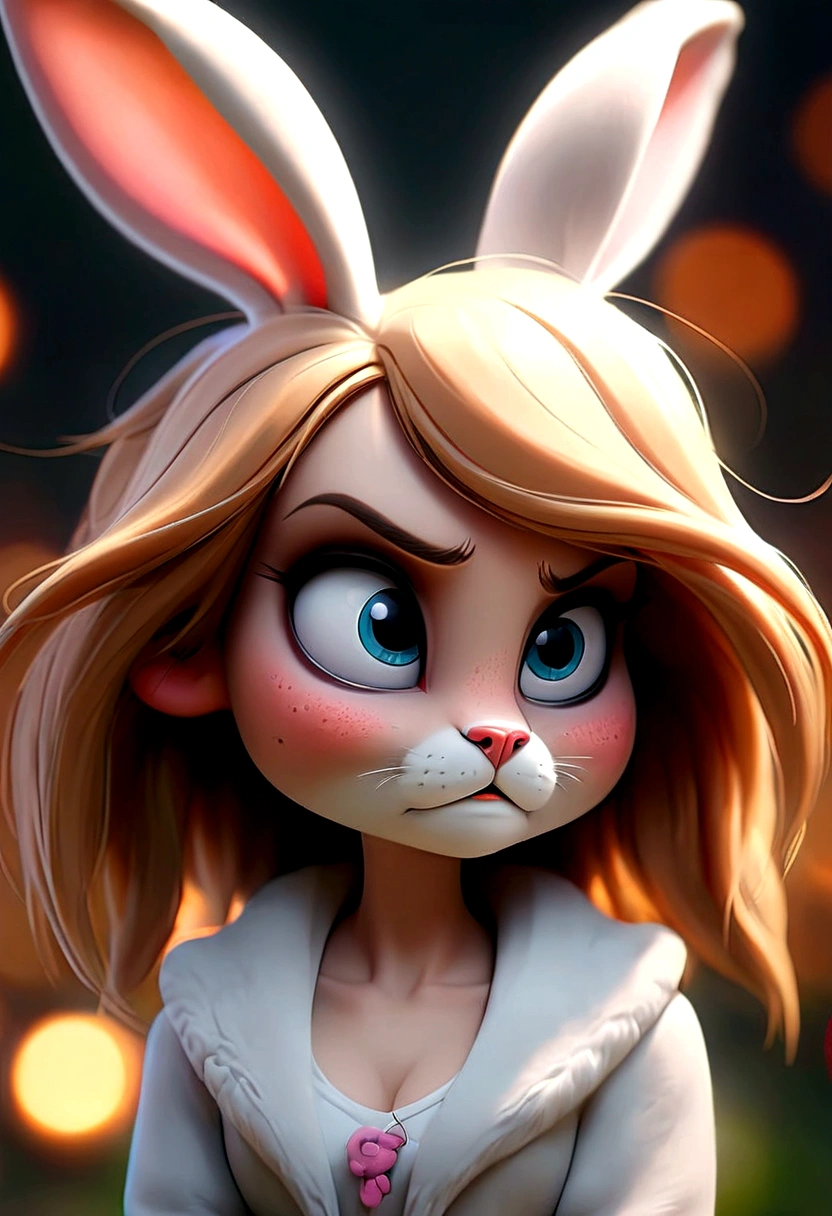 Hallucination, daydream , nightmare , Insane Dream , bokeh , (furry:0.9) , female rabbit , Please pull it out with my messy body.