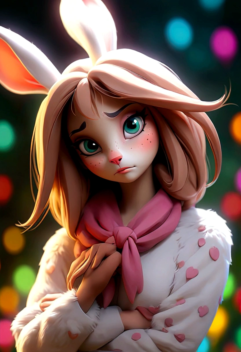 Hallucination, daydream , nightmare , Insane Dream , bokeh , (furry:0.9) , female rabbit , Please pull it out with my messy body.