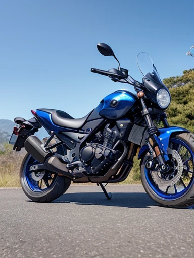 a lot of details, (underweight), 30 years old, detailed black hair, beautiful detailed hair, super fucking beautiful, delicate beautiful face, complex details beautiful and delicate eyes, perfect hands, (flat chest best quality:1.5), perfect and delicate limbs, detailed skin, best quality, ultra-detailed,
mountain, road, yamaha motorcycle, tired, walking, white t-shirt, jeans, japanese, on the road, on the mountain, (Scene of walking while pushing a Yamaha motorcycle:1.1), blue sky and shining lights, full body shot, from front, ground-level shot, wide shot