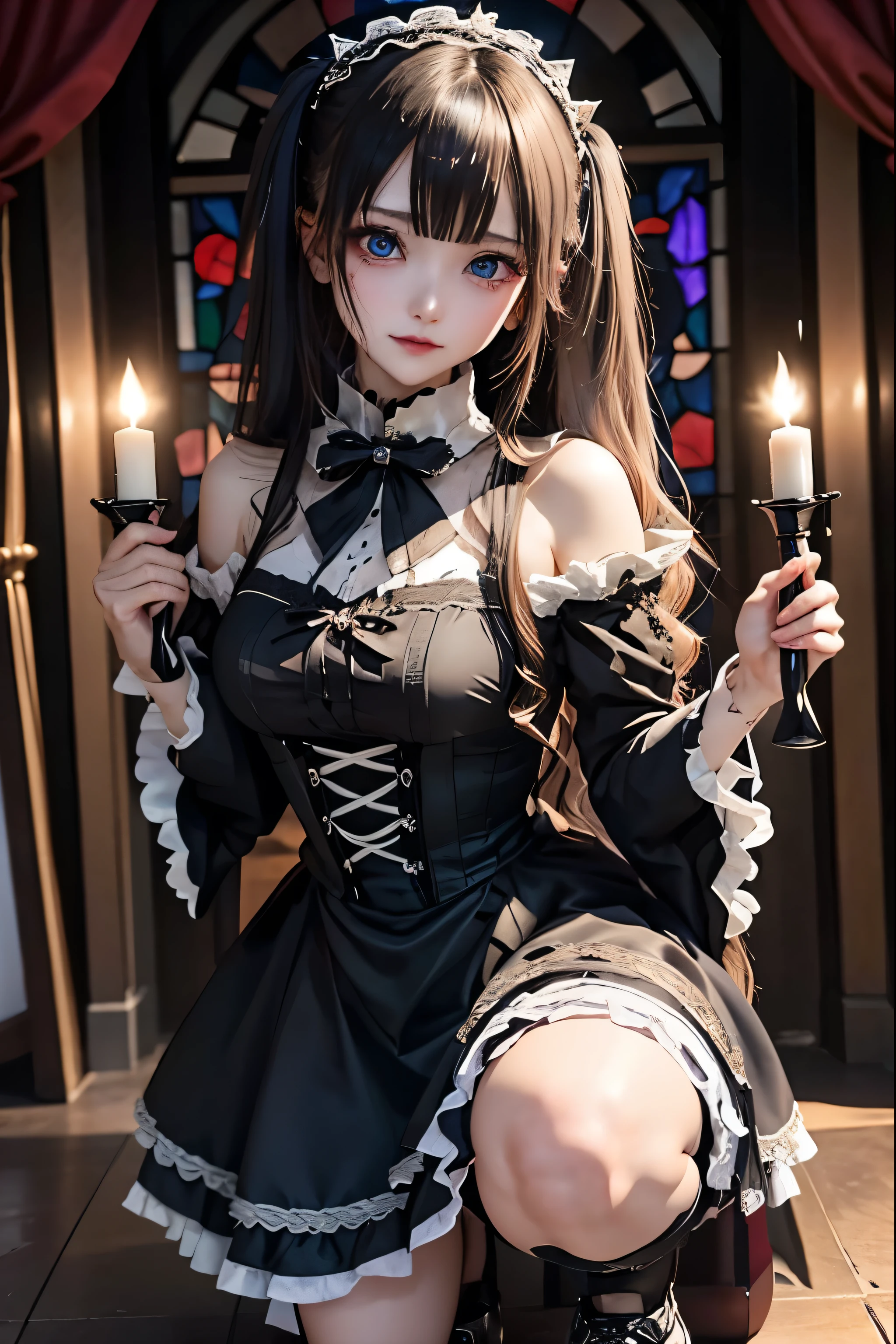 Hard Dark Gothic Makeup、Black dark eyeshadow、sad、Good skin radiance、Dark Gothicメイク、Dark smile、palace、The beauty of fragrance、24-years-old、Expression of intense sexual pleasure、Embarrassed look、Dark Gothic、Highest quality、Expression of sexual pleasure amid suffering、Drunk face、紫のMaid clotheysterious、Noble、The face of someone holding it in the toilet、sexy、Loving smile、Twin tail hair、Right blue eye, Left eye is red、Super tempting pose、Platform Heel Shoes、Heavy makeup、Gothic ta clothes、Silver Hair、Long Hair Straight Hair、Cute Gothic Loliress、Beautiful Face、elegant features、Attractive face、Stained glass is the background、Chest glistening with sweat、The room is dark、goth long dress、Bell Sleeves、Wizard Sleeve、Decadent look、Sexually excited expression、Glossy thighs wet with water、Thighs that are wet and shiny with oil、Background of a room full of roses、sad expression、Rose Maiden、The embroidery is pink、The dress has pink embroidery.、Thigh-high socks、Knee-high socks、Gentle expression、Dark black eyeshadow、Stained glass and rose background、thighs are a little thin、Female Duo、Female couple、dark church background、Stained glass、Black metal world、Dark Castle、Dark Room、Slender body、gothic long dress、Victorian dress、Her thighs are shining with sweat、My body is wet and shiny、Lots of glitter on the thighs、sweating、My thighs are sticky from sweating、Sweat glistening on my thighs, The whole body is sweaty and shiny、I sweated a lot.、My thighs are sweaty、My thighs are wet、My thighs are shining with sweat、A lot of sweat glistening all over the body、Small breasts、upright、Are standing、Hold the wine in your right hand、Hold the lantern in your left hand、pantyhose、Dynamic Angle、