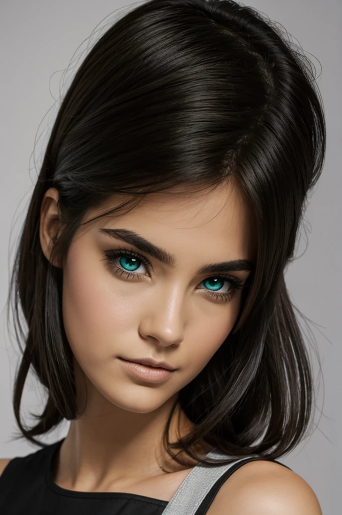 Adolecente delgado alto con pelo negro machones blancos , green eyes a small crus-shaped sicatros under the eye , ocupando el tra de la u.a version boku no hero