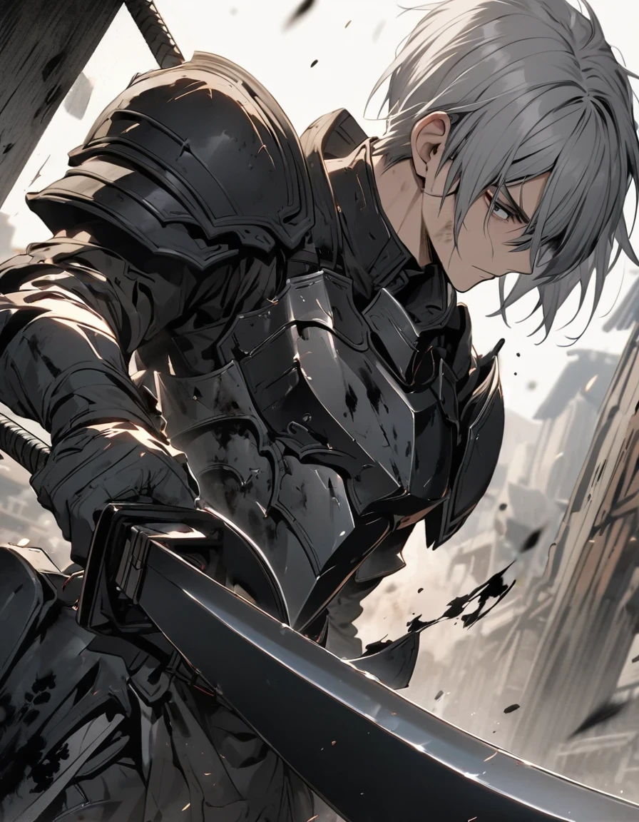 All-black damaged armor Expose Ink painting art