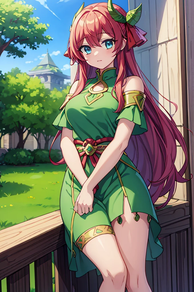 Highest quality, masterpiece, High resolution, alone, (Fire Emblem Tiki),(Fire Emblem: Mystery of the Emblem),Dragon's Wing,Japanese sword,kimono,Great armor、Shogun,(armor),(green‗コート),(green_Hair Color),Young Girl,Starry Sky_background,Anime Style, Highest quality, 4k, masterpiece,, alone, 1,whole body,looking at the camera, Shinkai Makoto style, Sharp Eyes,(Full Finger), (Accurate fingertips), (The finer details), (Anatomically correct), (映画のbackground), Hyper Detail, (Subtle details), (Intricate details),