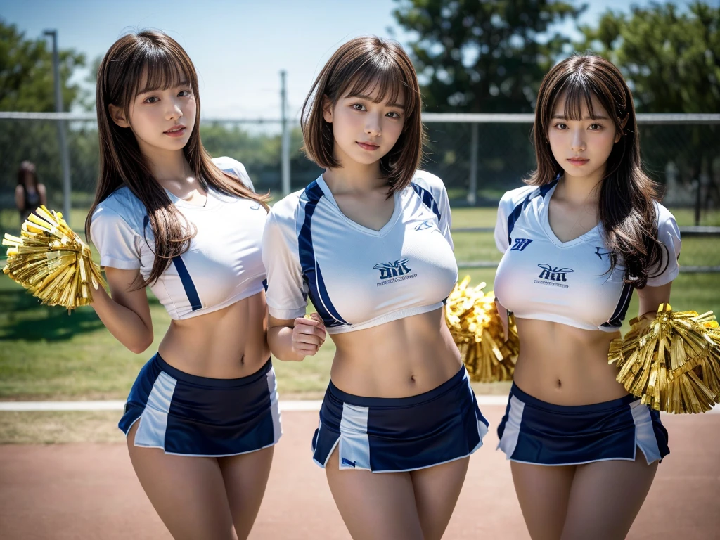 (RAW photo, 4k, masterpiece, high resolution, extremely complex) (realistic: 1.4), cinematic lighting
((2 girls, 2 schoolgirls)),blushing,((innocent)),bright eyes,round eyes,blunt bangs,(short bob hair:1.3),black hair,large breasts,wide hips,Summer Noon, ,Hot, (Best Quality), (Highres), (an Extremely Delicate and Beautiful),(Beautiful 8k face),(Brown eyes),( spectators),(gigantic breasts),(Play with each other,Touching each other's bodies,Touching the body),(cheer girl:1.5),(a miniskirt),(reality),bright lighting,(The background is a luxury hotel room)
