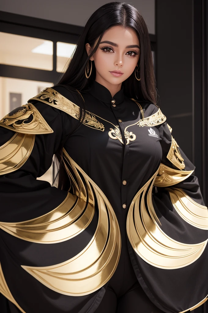 Uniformes preto com dourado com listras