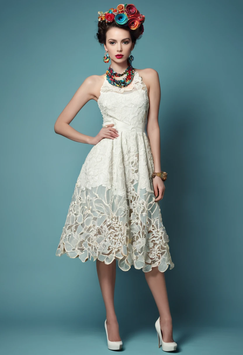 Beautiful woman, artsy style, full length, real , accessory,