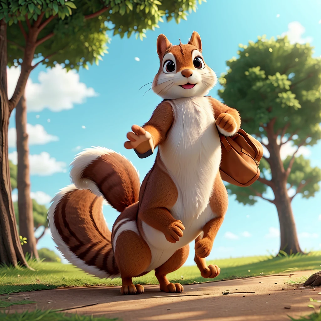 The squirrel known for its fluffy tail and its ability to jump from tree to tree