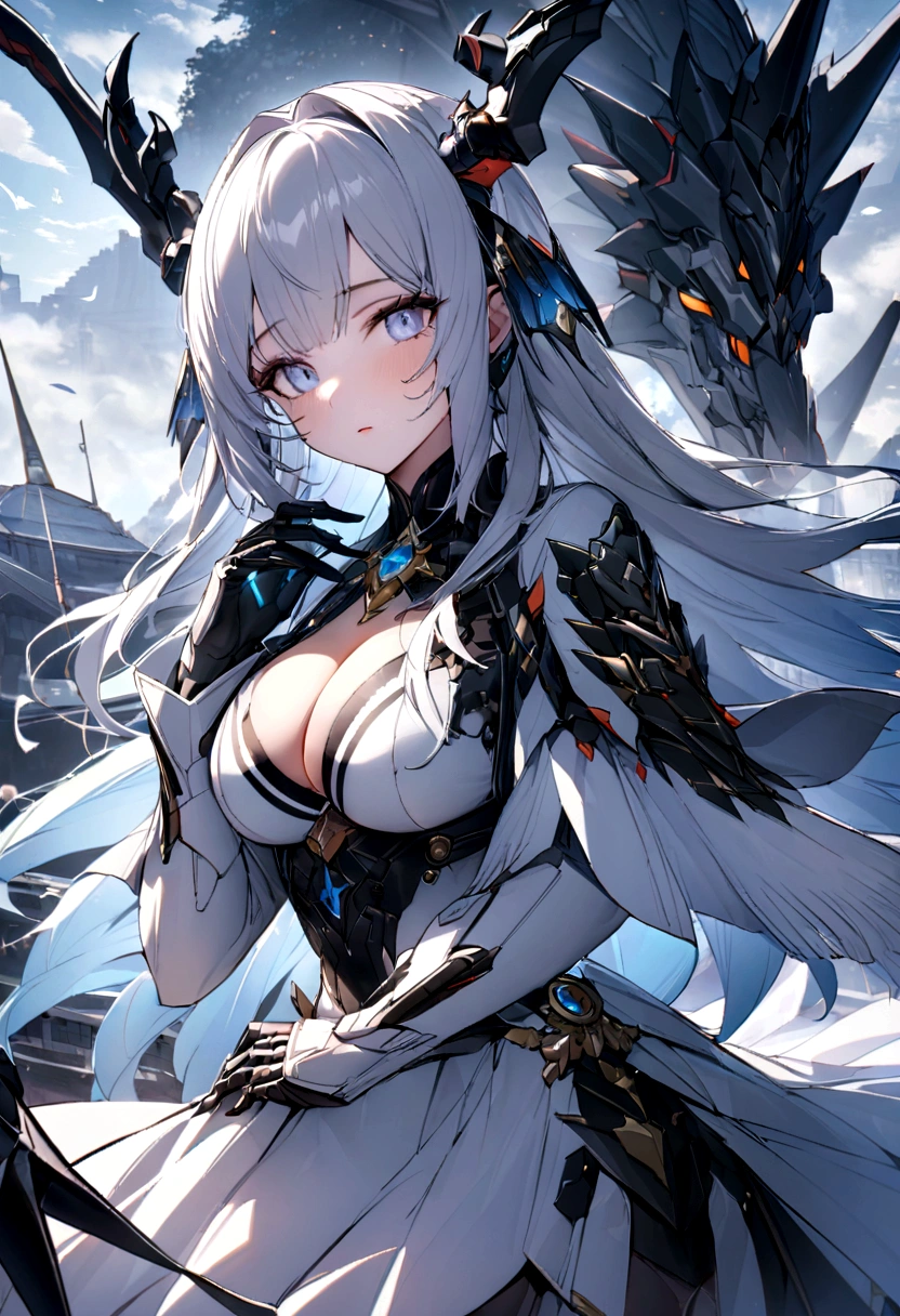 Luna Freya Knox Frey,Best image quality,Excellent details,Ultra-high resolution,(Faithfulness:1.4), Focus on details,Cleavage close-up,Ride the Dragon,Tech Dragon Knightmech,He has a delicate and beautiful face,((Blue and white flying semi-mechanical fuselage:1.8)),sexyに育てられた,frontage,Future City,snow,Moon,mechanically beautiful,Virtual Engine 5,Perfect Detail Rendering,Rendering with Octane,Hyper HD,Best image quality,Excellent details,Ultra-high resolution,(Faithfulness:1.4), Focus on details,Cleavage close-up,Ride the Dragon,Tech Dragon Knightmech,He has a delicate and beautiful face,((Blue and white flying semi-mechanical fuselage:1.8)),sexyに育てられた,frontage,Future City,snow,Moon,mechanically beautiful,Virtual Engine 5,Perfect Detail Rendering,Rendering with Octane,Hyper HD,Dynamic Lighting,Art Station,Poster,Volumetric Lighting,Highly detailed face,4K wallpaper,He has a delicate and beautiful face,Long hair flows,Horse tail,Fringe hair ornament,Dynamic Perspective,White Hanfu,White Gauze Flying,red waistband,sexy,Traditional Chinese Ink Painting,Surrounded by clouds,Cherry Blossom,Foggy atmosphere,白いRide the Dragon,White Dragon Horn,Dynamic Viewing Angle,Light