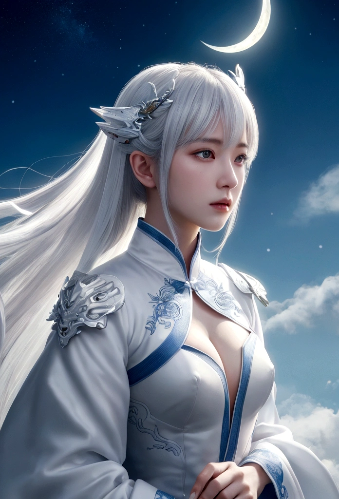 Luna Freya Knox Frey,Best image quality,Excellent details,Ultra-high resolution,(Faithfulness:1.4), Focus on details,Cleavage close-up,Ride the Dragon,Tech Dragon Knightmech,He has a delicate and beautiful face,((Blue and white flying semi-mechanical fuselage:1.8)),sexyに育てられた,frontage,Future City,snow,Moon,mechanically beautiful,Virtual Engine 5,Perfect Detail Rendering,Rendering with Octane,Hyper HD,Best image quality,Excellent details,Ultra-high resolution,(Faithfulness:1.4), Focus on details,Cleavage close-up,Ride the Dragon,Tech Dragon Knightmech,He has a delicate and beautiful face,((Blue and white flying semi-mechanical fuselage:1.8)),sexyに育てられた,frontage,Future City,snow,Moon,mechanically beautiful,Virtual Engine 5,Perfect Detail Rendering,Rendering with Octane,Hyper HD,Dynamic Lighting,Art Station,Poster,Volumetric Lighting,Highly detailed face,4K wallpaper,He has a delicate and beautiful face,Long hair flows,Horse tail,Fringe hair ornament,Dynamic Perspective,White Hanfu,White Gauze Flying,red waistband,sexy,Traditional Chinese Ink Painting,Surrounded by clouds,Cherry Blossom,Foggy atmosphere,白いRide the Dragon,White Dragon Horn,Dynamic Viewing Angle,Light