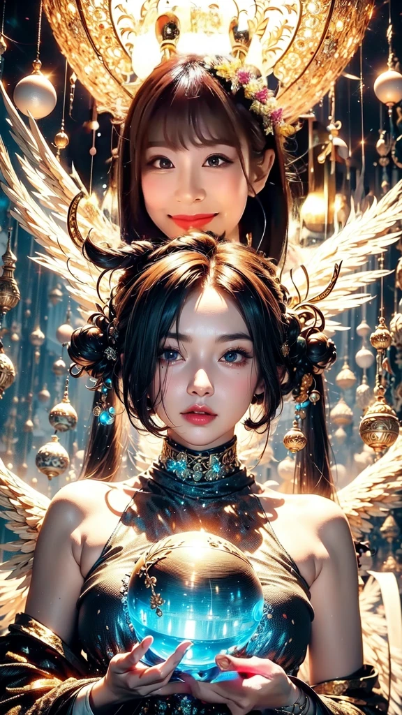 hand、god々Glittering background