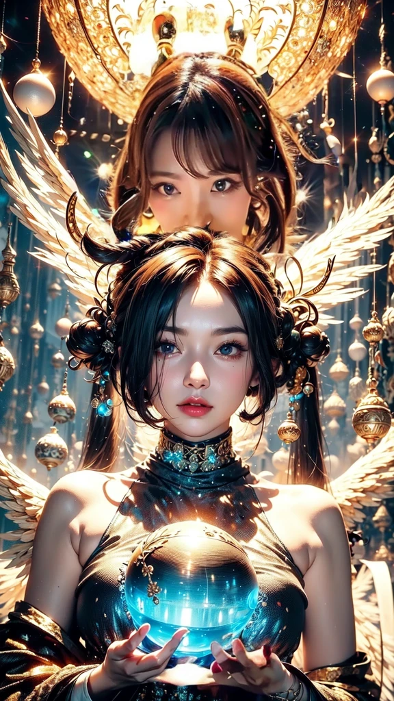 hand、god々Glittering background