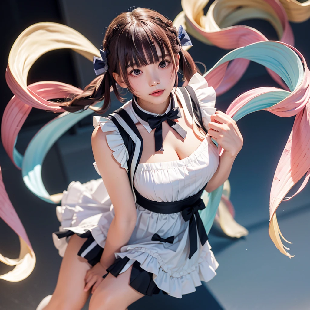 solo、1girl、full-body portraits、sleeveless、White-colored skin,Large Breasts,