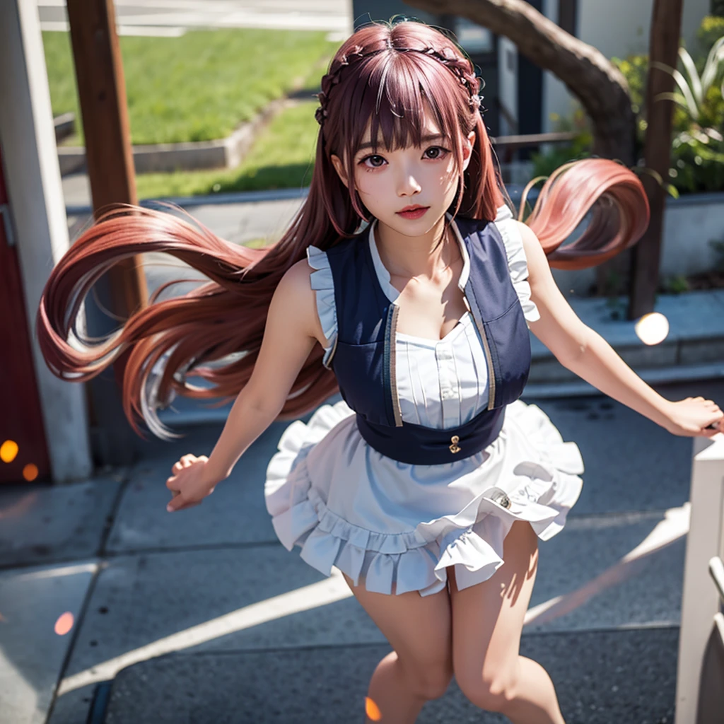 solo、1girl、full-body portraits、sleeveless、White-colored skin,Large Breasts,