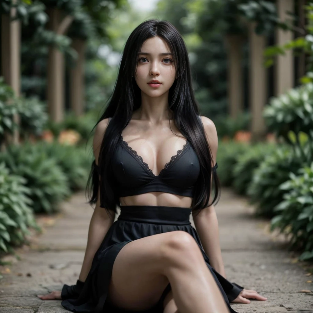 Tifa lockhart, (best quality,ultra-detailed,Realistic:1.37),beautiful detailed face,Perfect symmetry,perfectly shaped body,Perfect makeup,vivid colors,studio lighting