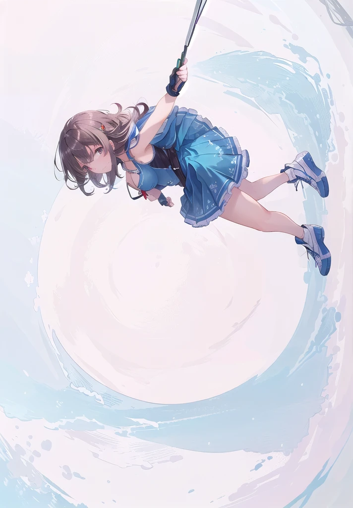 ((masterpiece)), best quality, (8k, best quality, masterpiece: 1.2), ultra-detailed, girl skydiving with mini dress