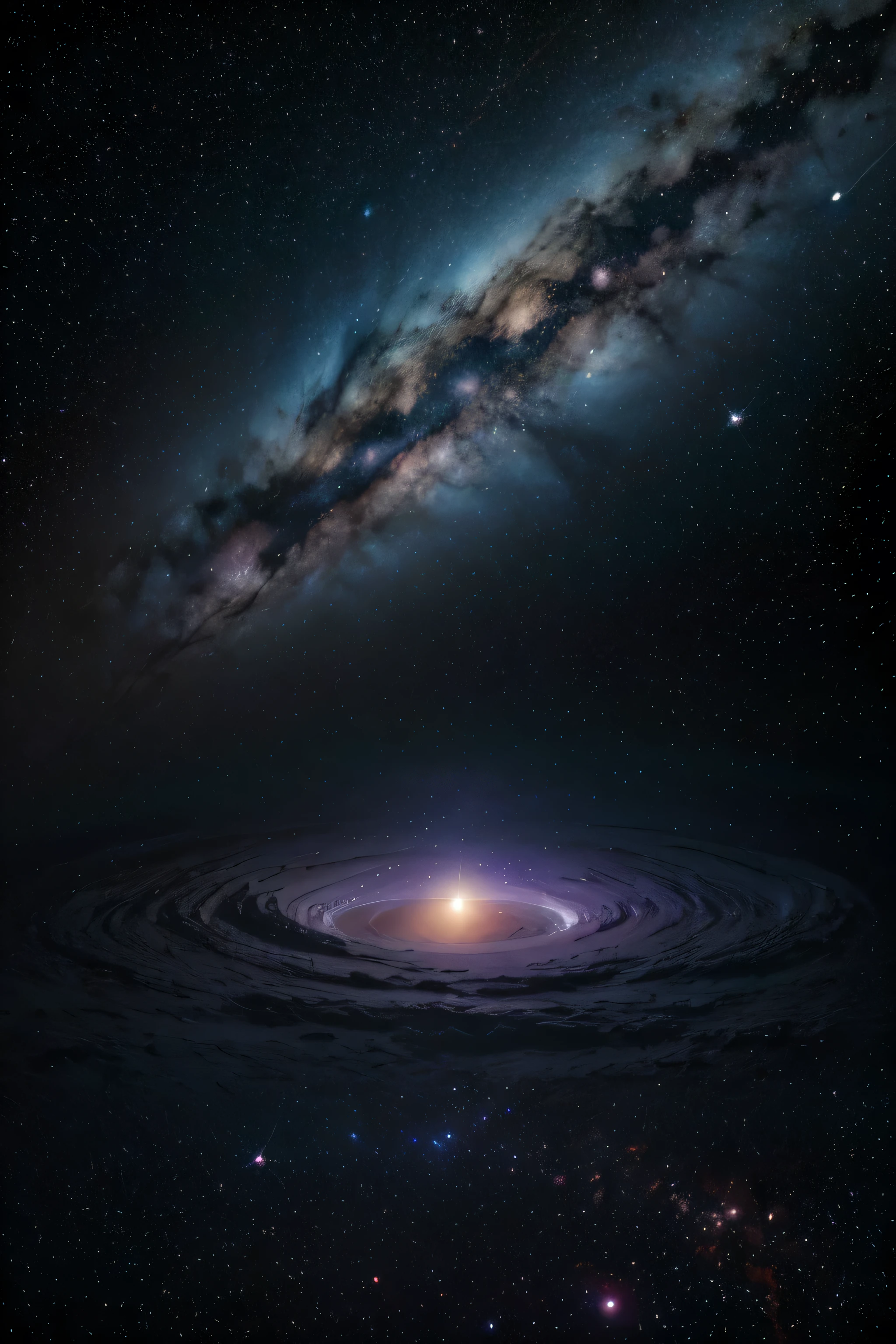 Imagem de Fundo:

A starry night sky, with the Milky Way visible on the horizon, showing a vast expanse of bright stars and nebulas.
Elementos Principais:

No centro da imagem, o logotipo do canal, que poderia ser um globo terrestre com linhas de longitude e latitude destacadas, enveloped by planet orbits.
Silhouettes of astronomical observatories or telescopes along the bottom edge of the image, suggesting exploration and discovery.
An astronaut floating in space, near a space station or spacecraft, symbolizing human exploration of the universe.
Colorful nebulae and distant galaxies filling the background, creating a scenario of profound cosmic immensity.
Paleta de Cores:

Dark, bluish tones for the starry night sky.
Vibrant splashes of color for nebulae and galaxies, como azul, rosa, roxo e verde.