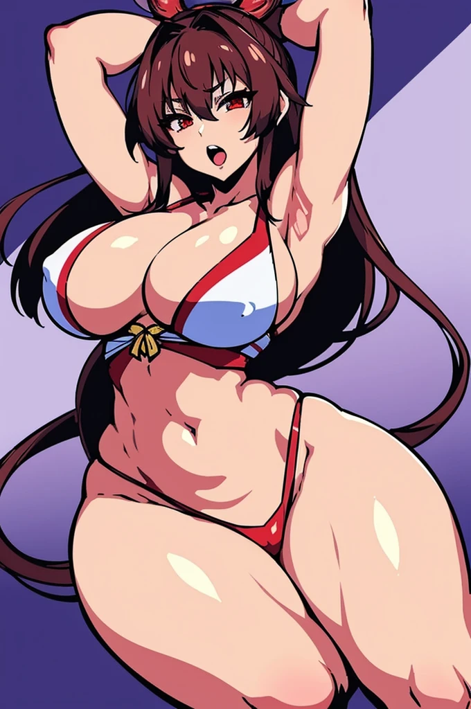 mai shiranui, huge thighs, huge busts, 8k resolution, pixel art