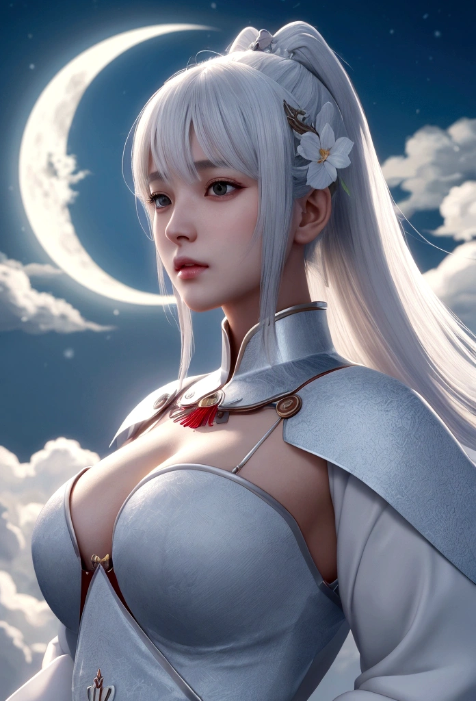 Luna Freya Knox Frey，Best image quality，Excellent details，Ultra-high resolution，（Faithfulness：1.4）, Focus on details，Cleavage close-up，Ride the Dragon，Tech Dragon Knightmech，He has a delicate and beautiful face，（（Blue and white flying semi-mechanical fuselage：1.8）），sexyに育てられた，frontage，Future City，snow，Moon，mechanically beautiful，Virtual Engine 5，Perfect Detail Rendering，Rendering with Octane，Hyper HD，Best image quality，Excellent details，Ultra-high resolution，（Faithfulness：1.4）, Focus on details，Cleavage close-up，Ride the Dragon，Tech Dragon Knightmech，He has a delicate and beautiful face，（（Blue and white flying semi-mechanical fuselage：1.8）），sexyに育てられた，frontage，Future City，snow，Moon，mechanically beautiful，Virtual Engine 5，Perfect Detail Rendering，Rendering with Octane，Hyper HD，Dynamic Lighting，Art Station，Poster，Volumetric Lighting，Highly detailed face，4K wallpaper，He has a delicate and beautiful face，Long hair flows，Horse tail，Fringe hair ornament，Dynamic Perspective，White Hanfu，White Gauze Flying，red waistband，sexy，Traditional Chinese Ink Painting，Surrounded by clouds，Cherry Blossom，Foggy atmosphere，白いRide the Dragon，White Dragon Horn，Dynamic Viewing Angle，Light