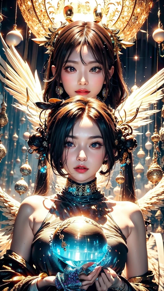 hand、god々Glittering background、Crystal Jade、Clothes