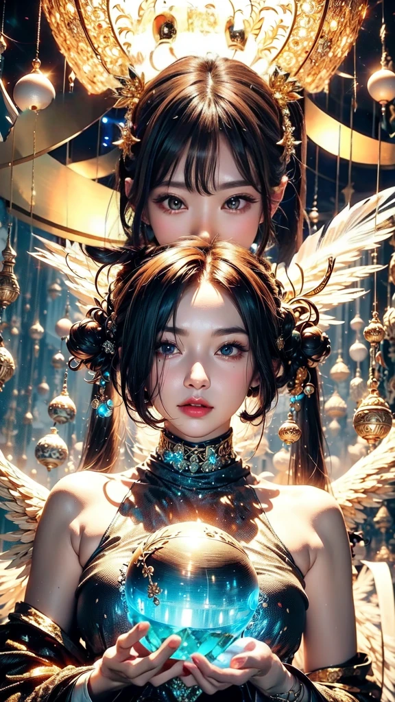 hand、god々Glittering background、Crystal Jade、Clothes
